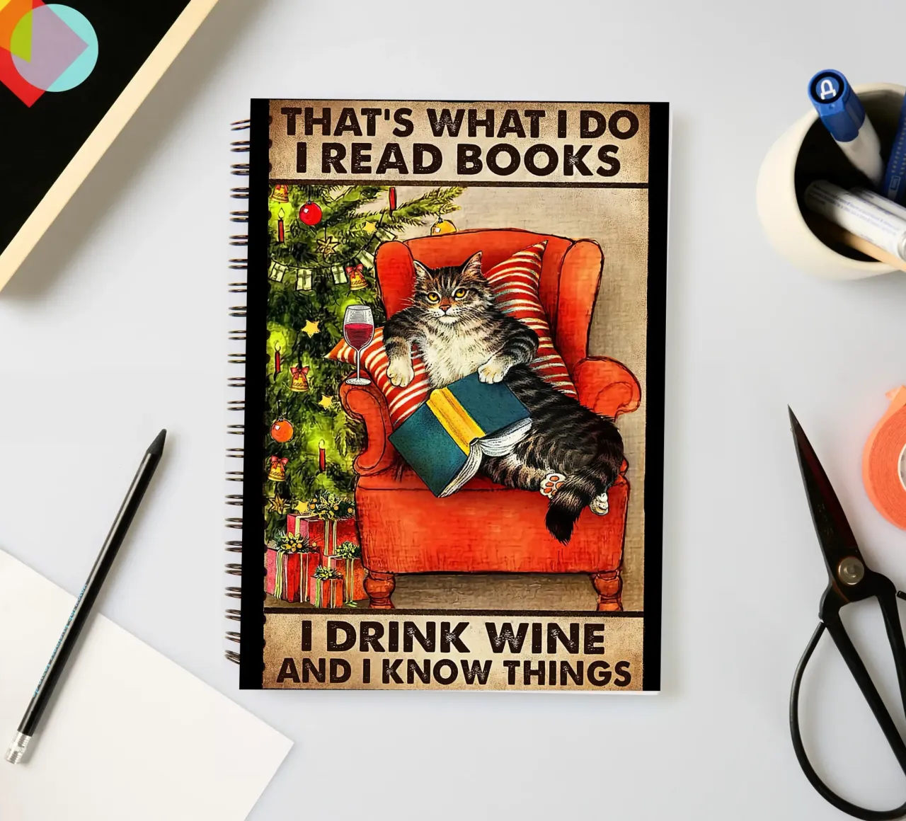 Cat That's What I Do I Read Books spiral notebook by Aaronshop