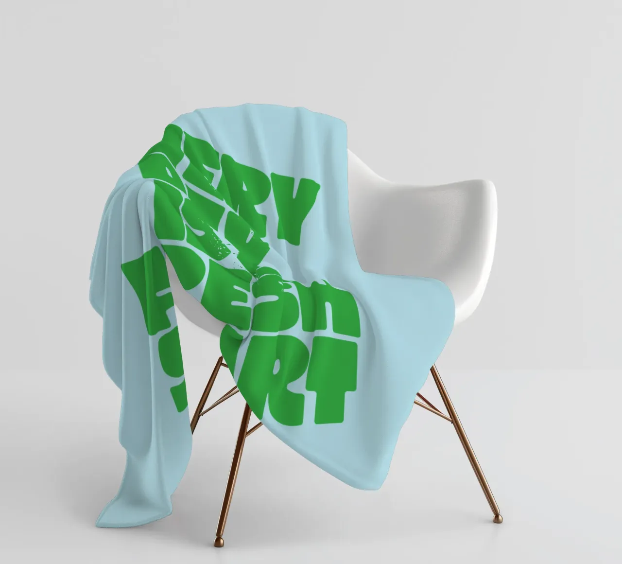 Every Day is a Fresh Start Typography Print in Green Blue fleece blanket by THE MOTIVATED TYPE