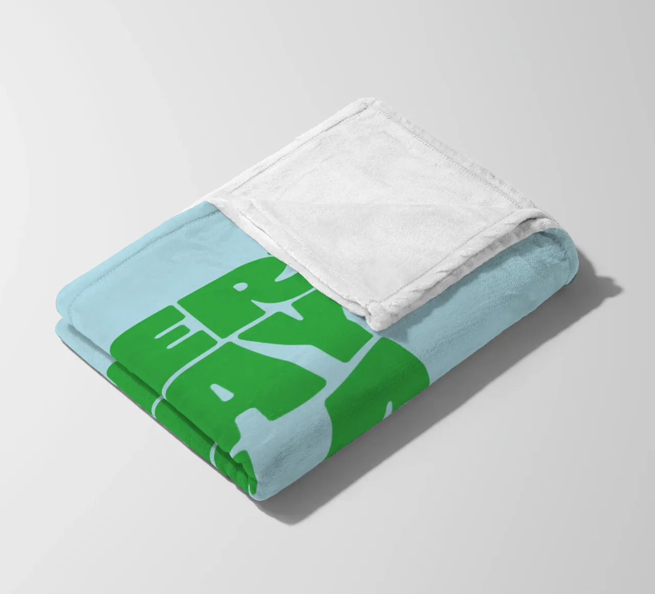 Every Day is a Fresh Start Typography Print in Green Blue fleece blanket by THE MOTIVATED TYPE
