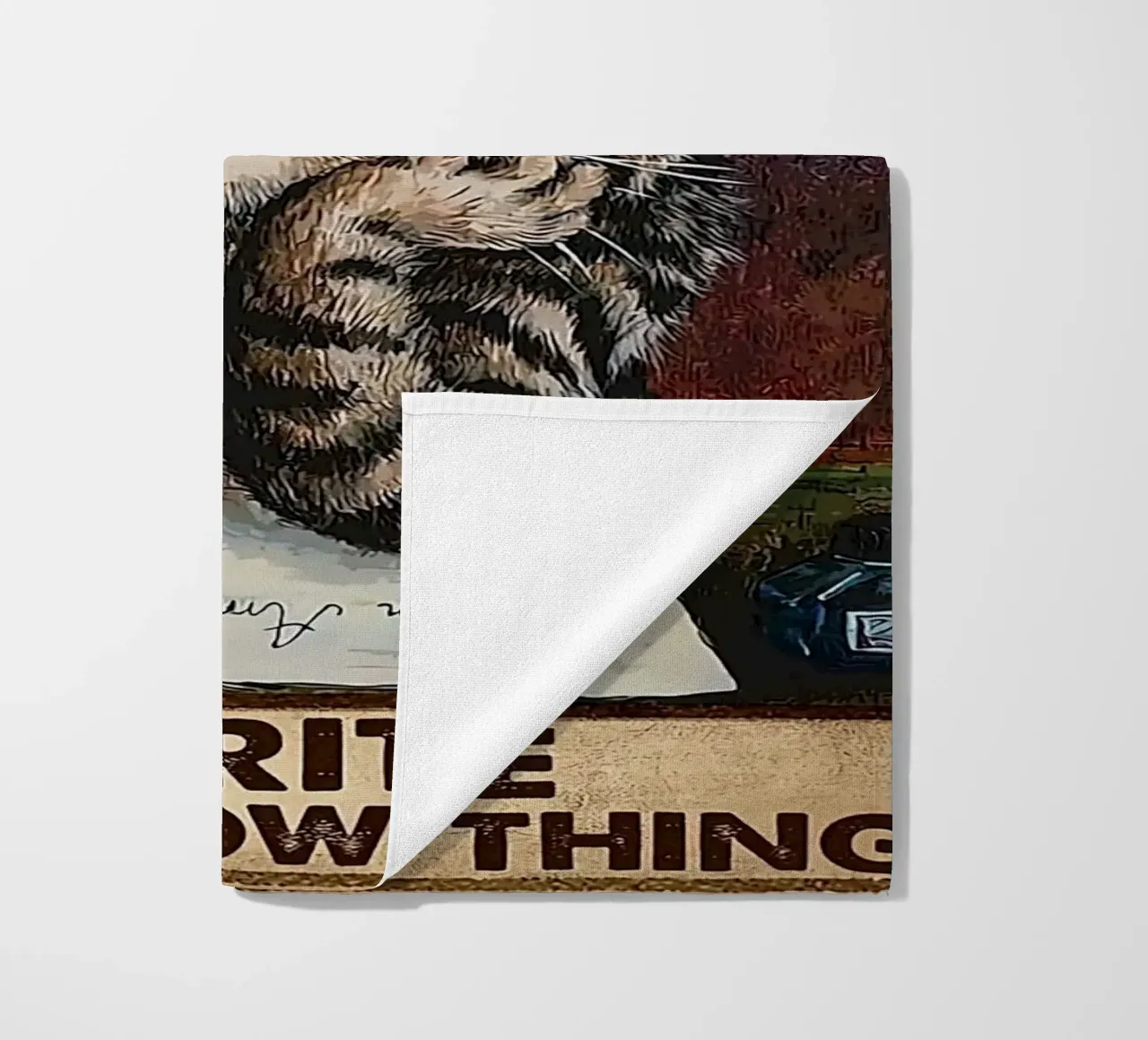 Cat That's What I Do I Write And I Know Things beach towel by Aaronshop