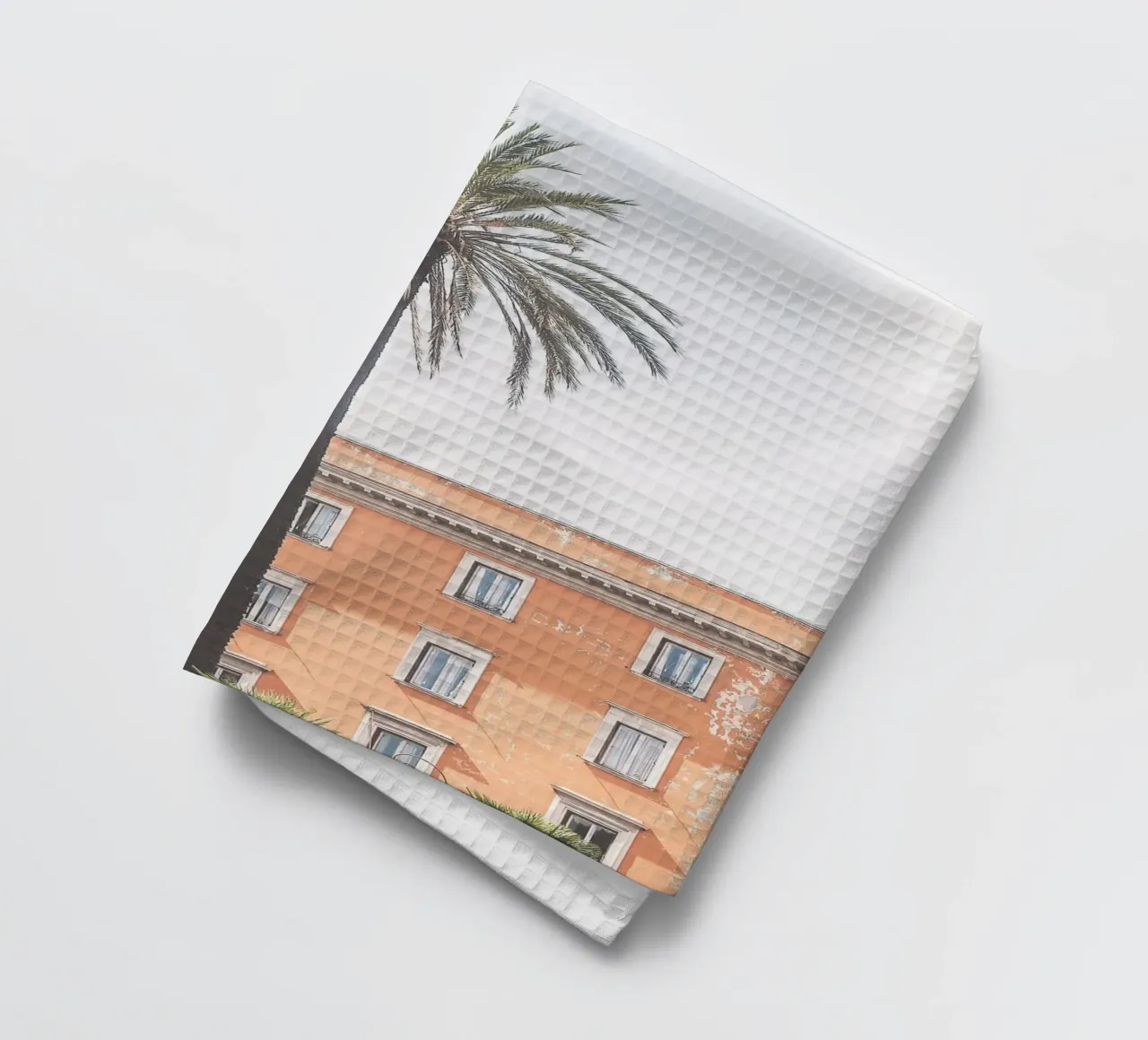 Rome, Italie I Palmier devant une architecture pastel orange torchon de Julie Travel Photography