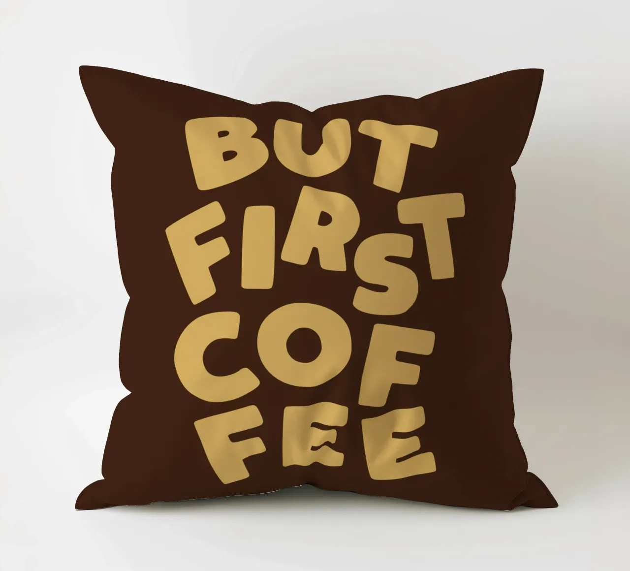 Ma prima il caffè La routine mattutina Tipo di stampa motivazionale cuscino da THE MOTIVATED TYPE