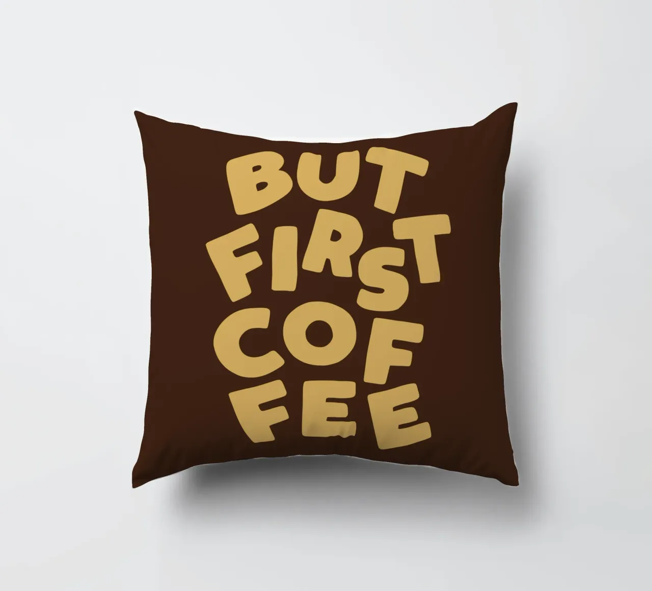 Ma prima il caffè La routine mattutina Tipo di stampa motivazionale cuscino da THE MOTIVATED TYPE