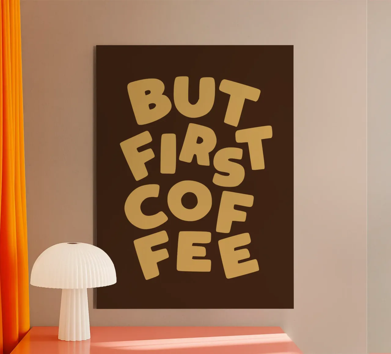 Mais d'abord le café Routine du matin Motivation Type Print alu dibond de THE MOTIVATED TYPE
