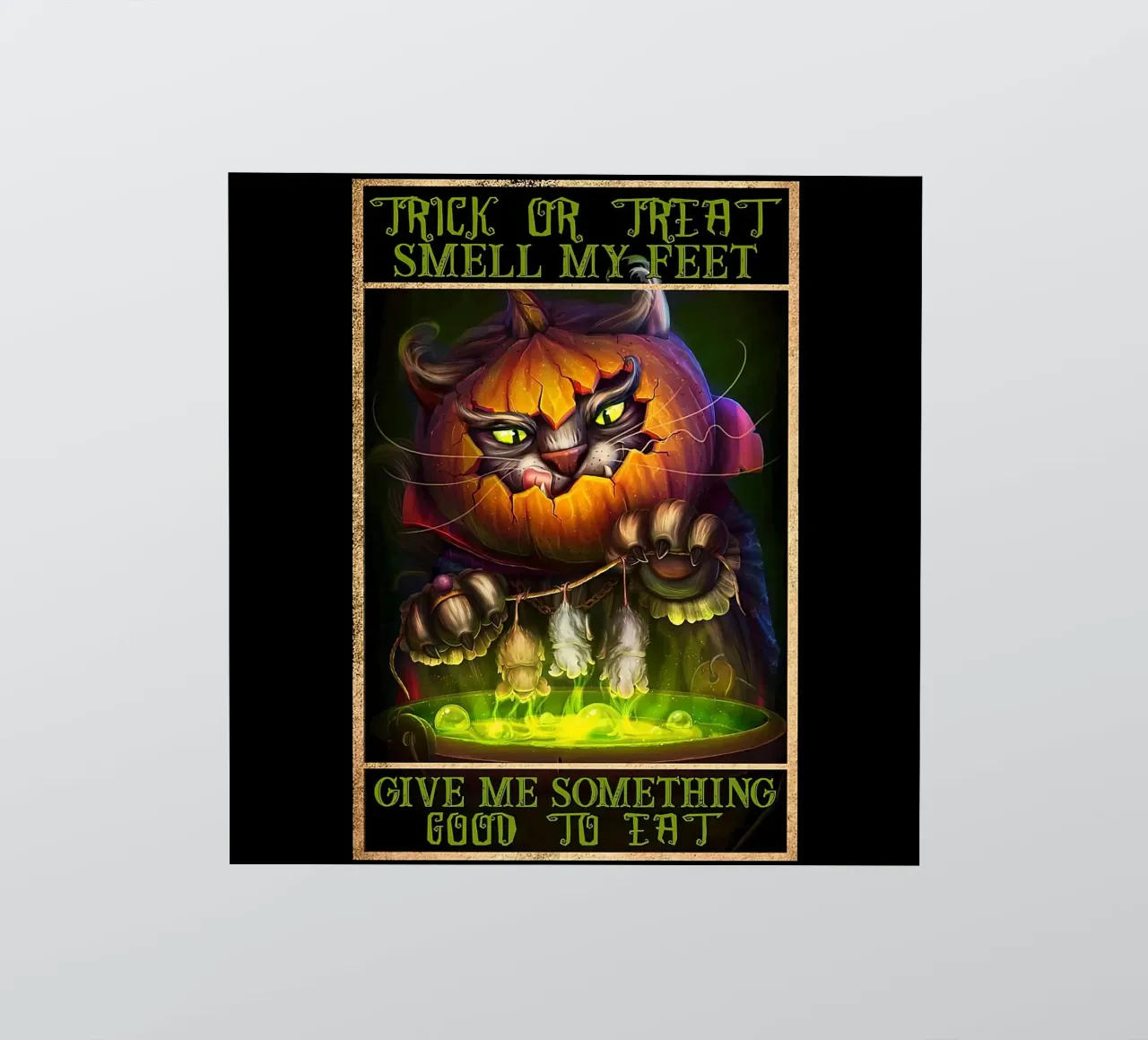Gatto con zucca Halloween verticale adesivo da Aaronshop