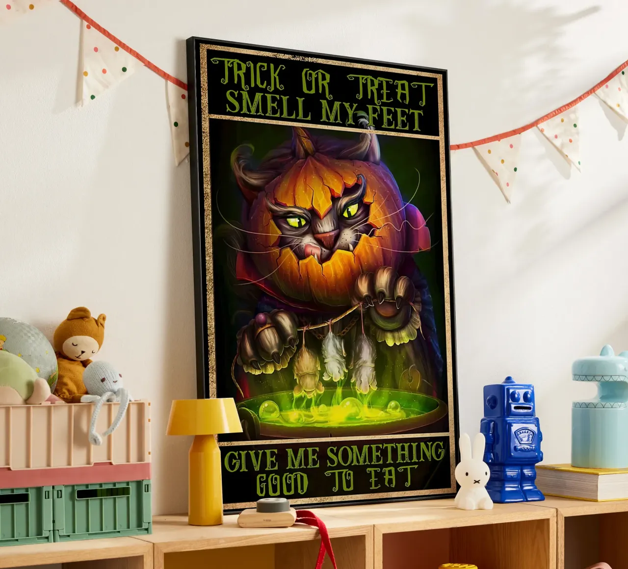 Gatto con zucca Halloween verticale alluminio dibond da Aaronshop