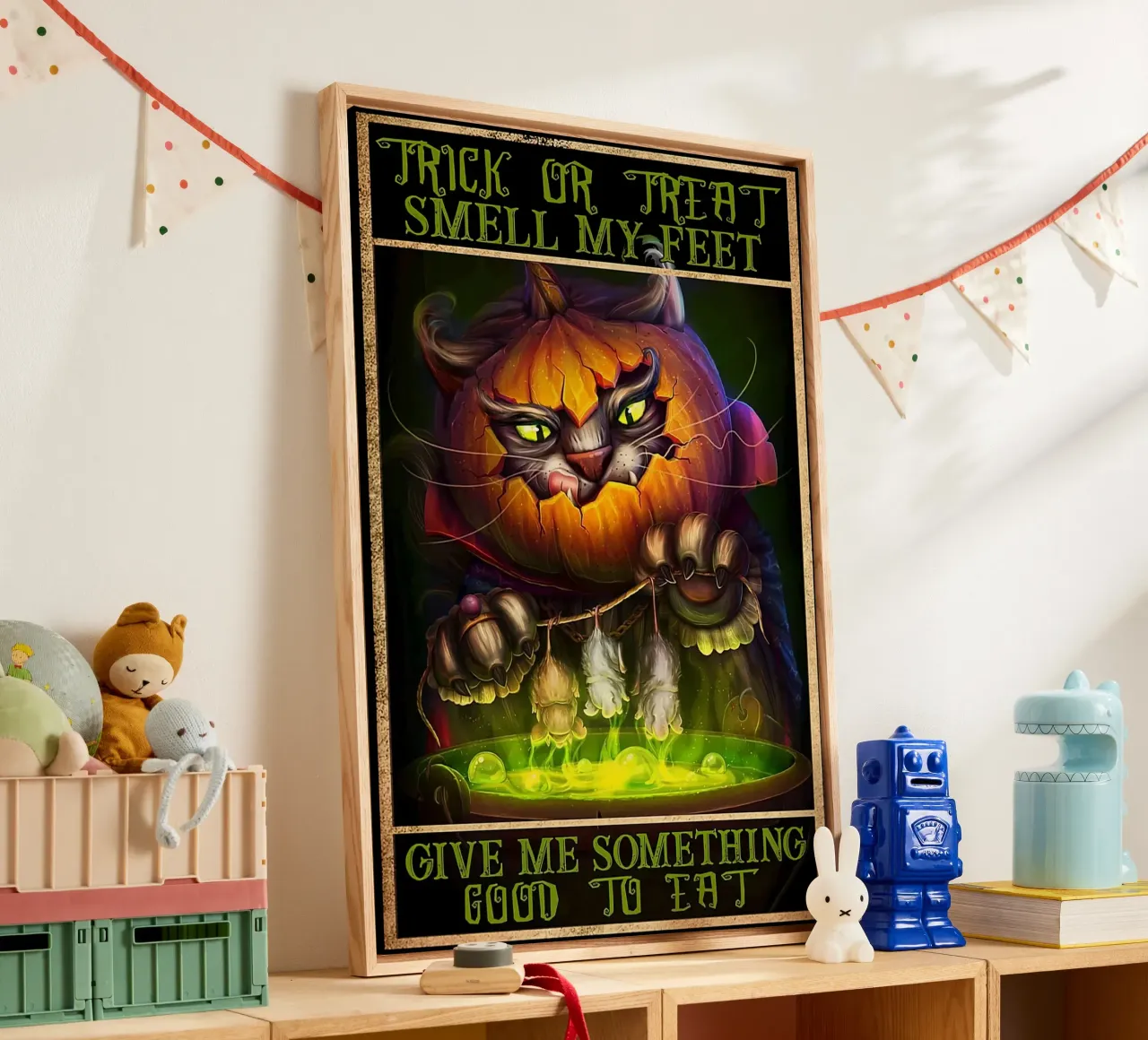 Gatto con zucca Halloween verticale tela da Aaronshop