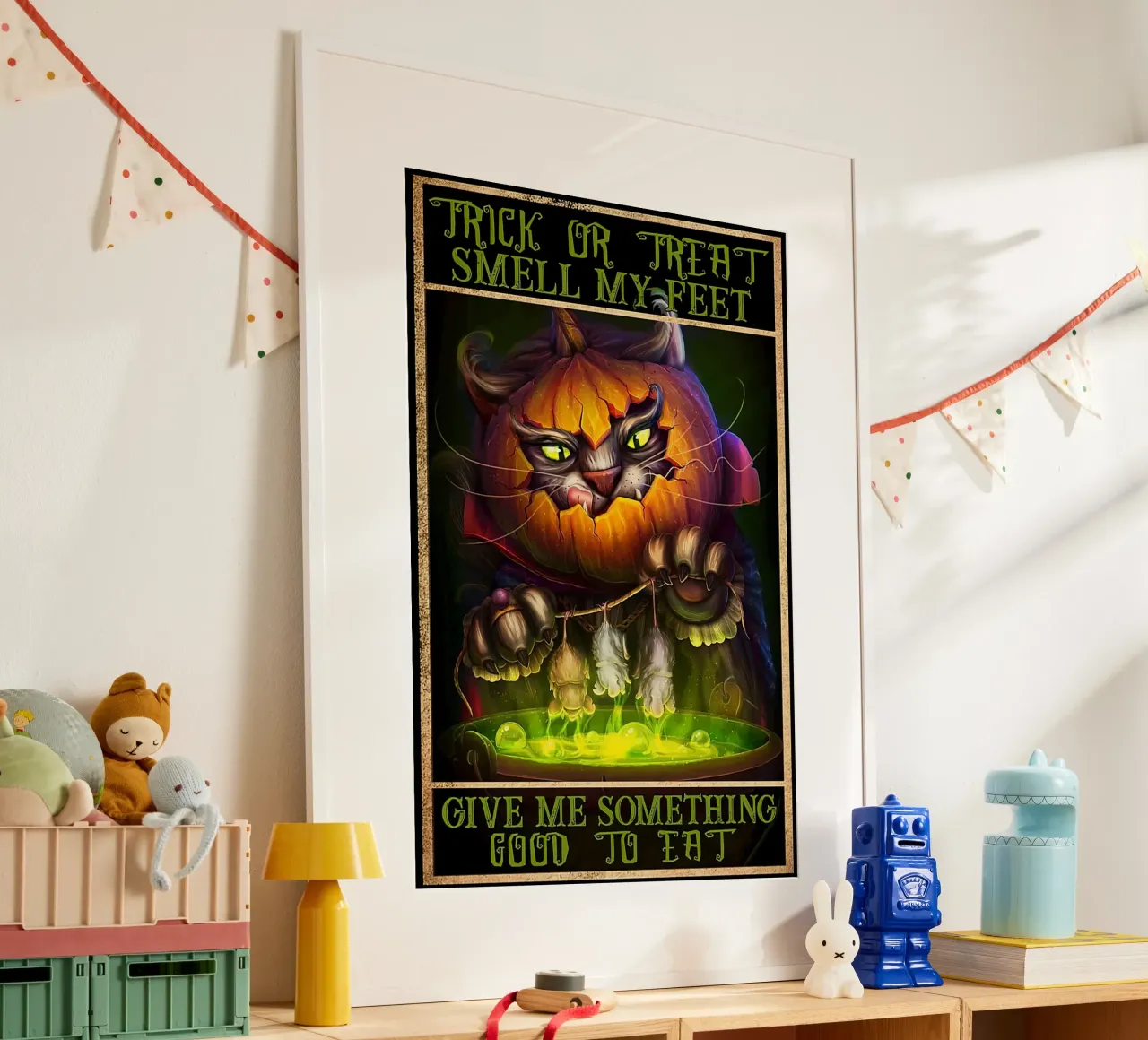 Gatto con zucca Halloween verticale carta hahnemühle da Aaronshop