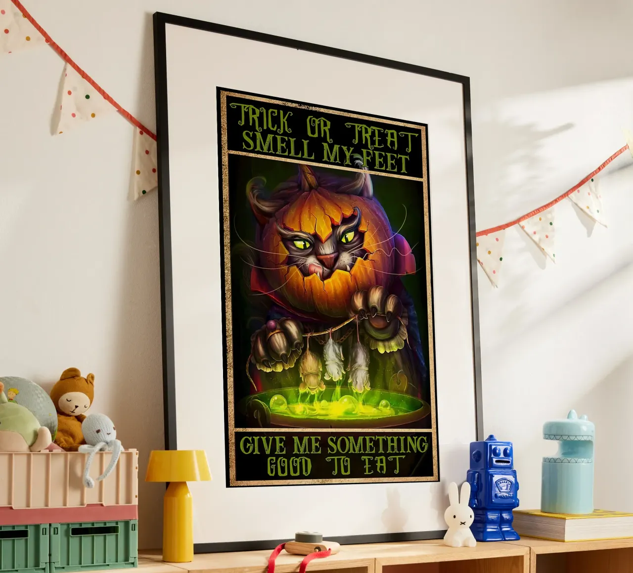 Gatto con zucca Halloween verticale carta hahnemühle da Aaronshop
