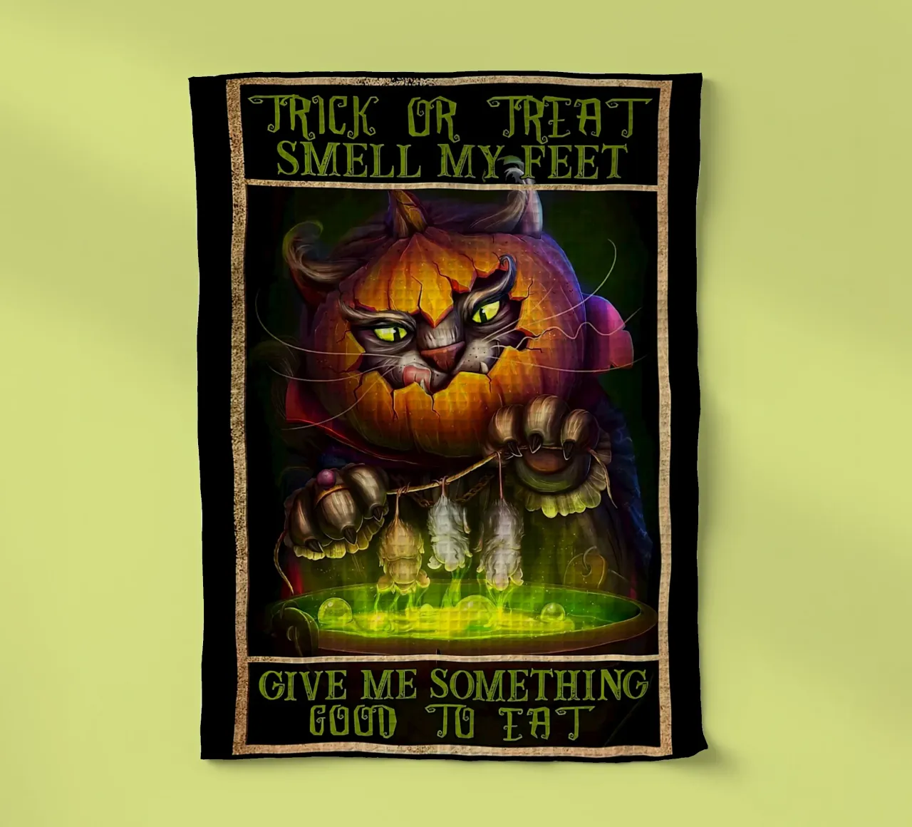 Gatto con zucca Halloween verticale canovaccio da cucina da Aaronshop