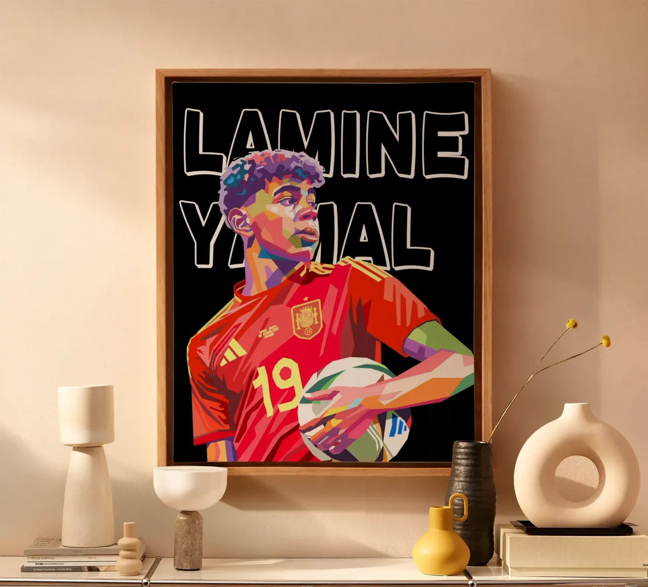 Lamine Yamal kunst canvas met Baklijst van Hantamrata
