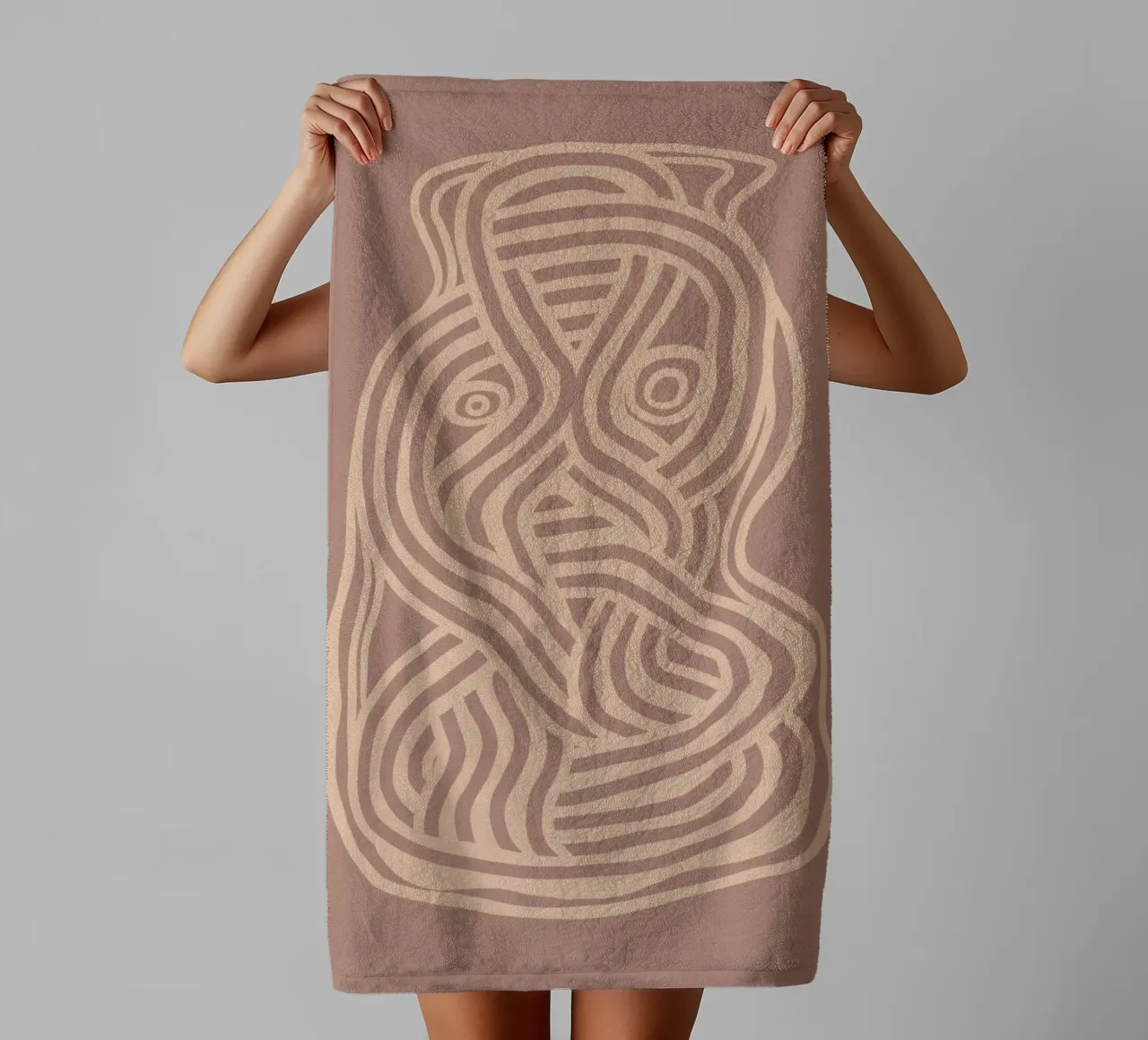 Line art forma organica in nudo asciugamano da bagno da Little Dean