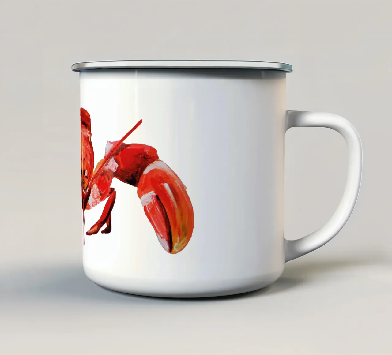 Lobster tazza in smalto da Femke Zwaan