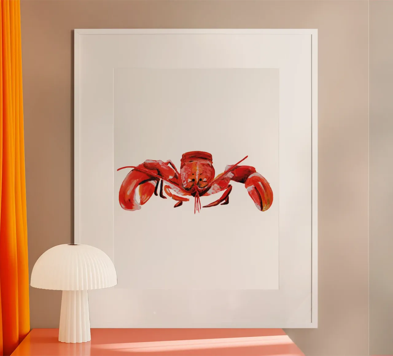 Lobster poster con telaio in plastica da Femke Zwaan