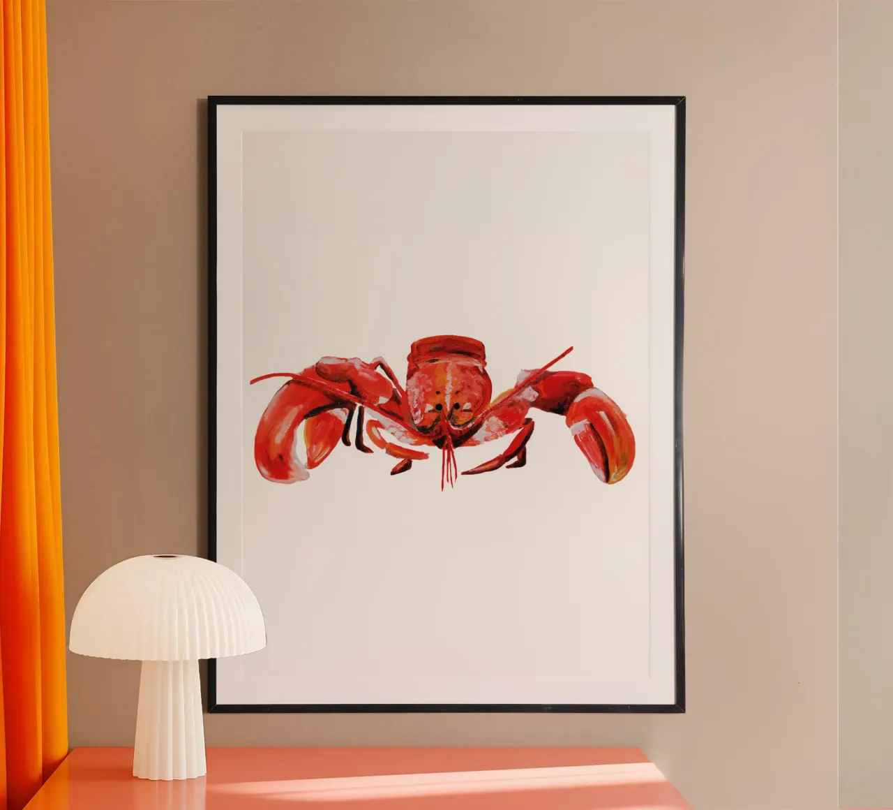 Lobster poster con telaio in plastica da Femke Zwaan