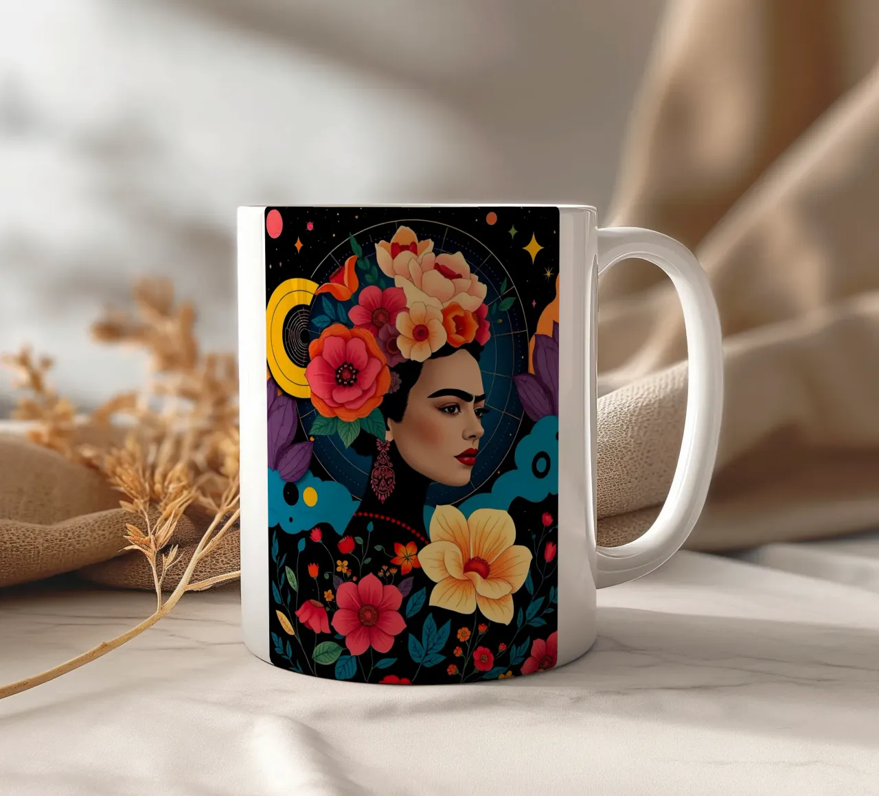 FRIDA KAHLO RITRATTO DI DONNA CALMA tazza in ceramica da ARTOMATIC
