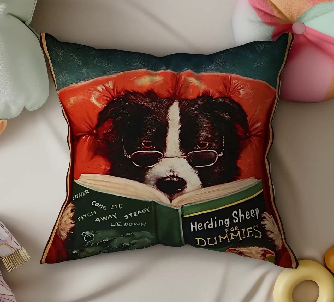 Cane Leggo il libro e so le cose cuscino da Aaronshop