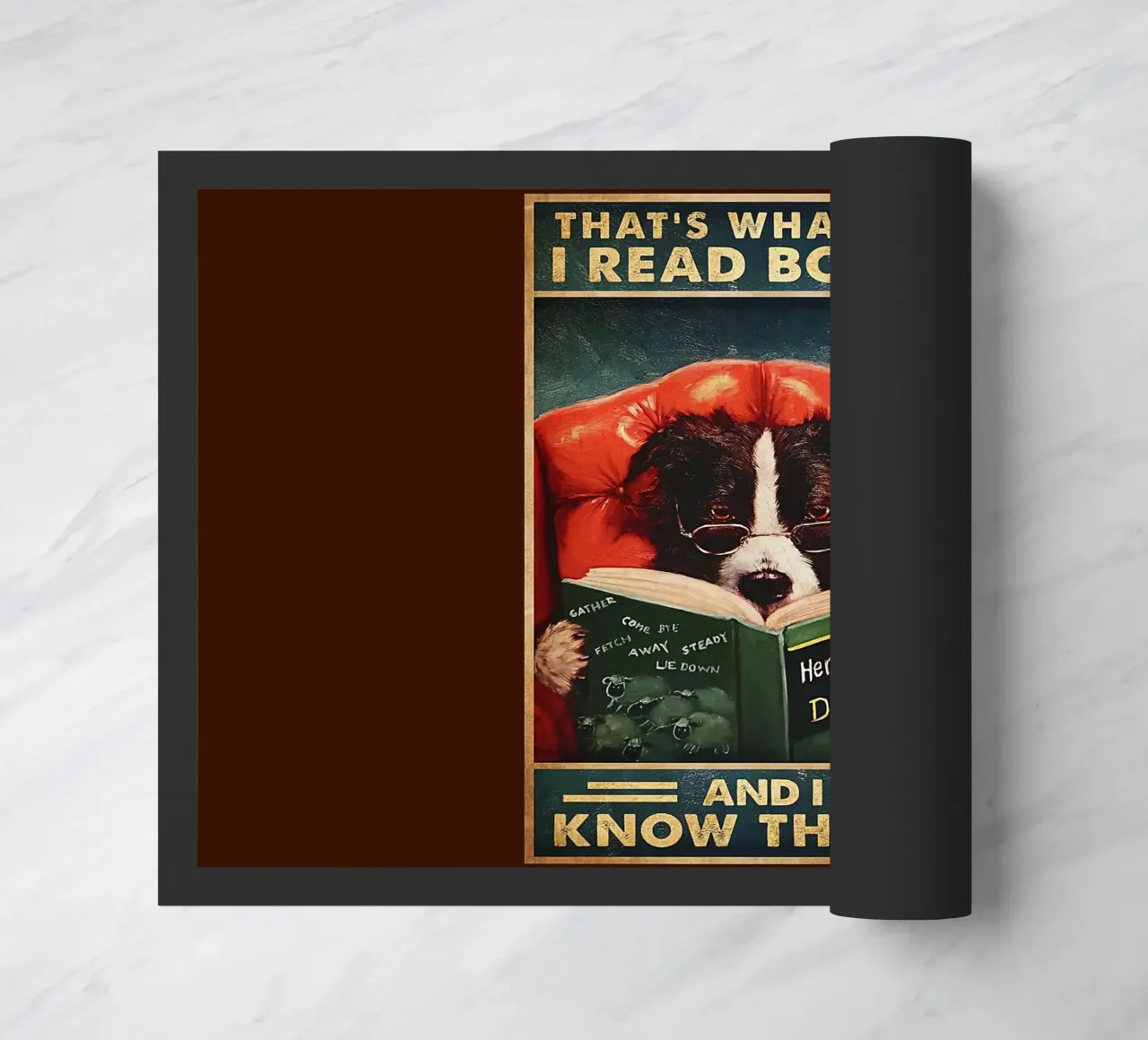 Cane Leggo il libro e so le cose zerbino da Aaronshop