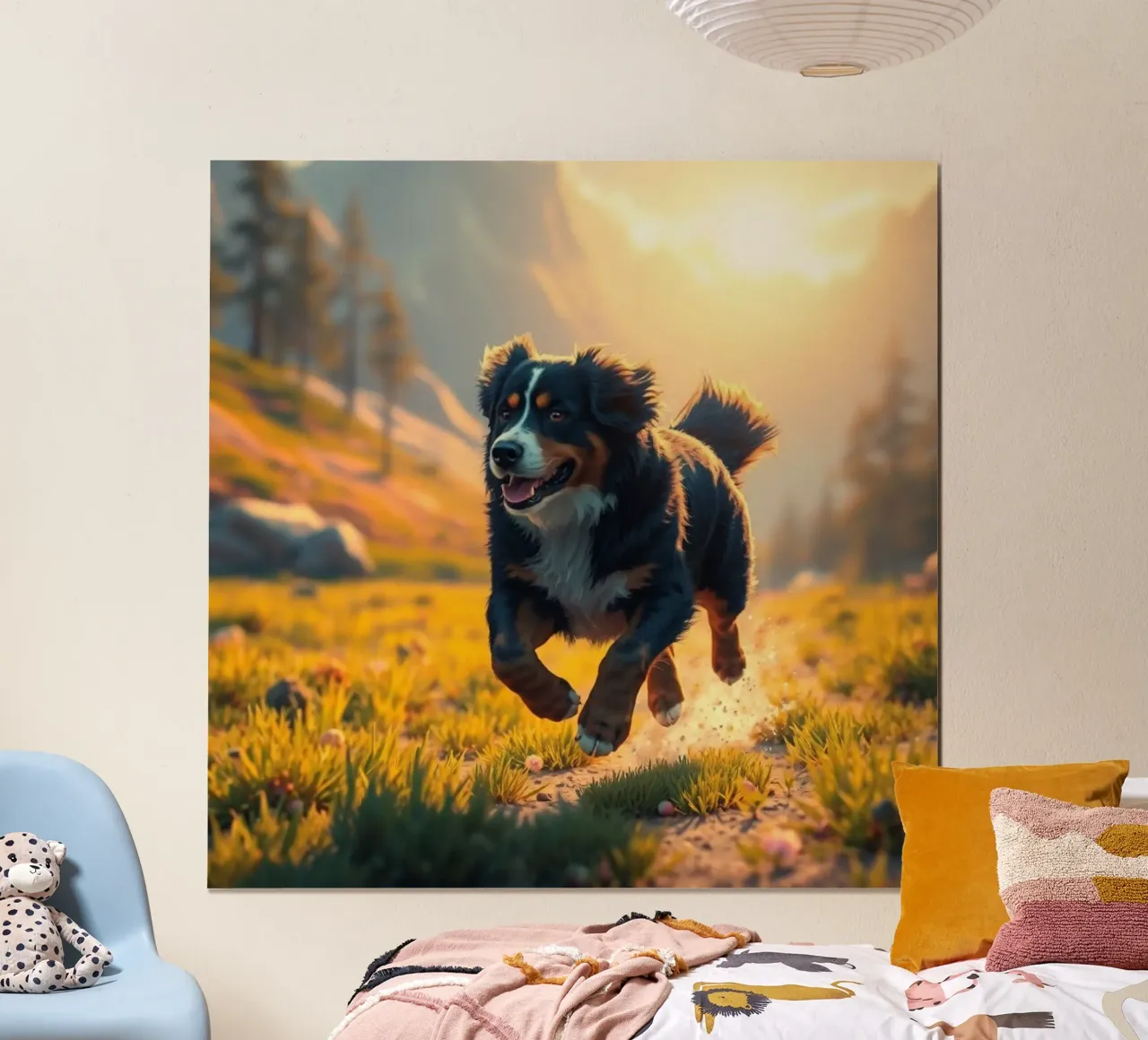 Bellissimo cane da montagna bernese #22 poster con telaio in plastica da Yumis.Beargang.and.Me