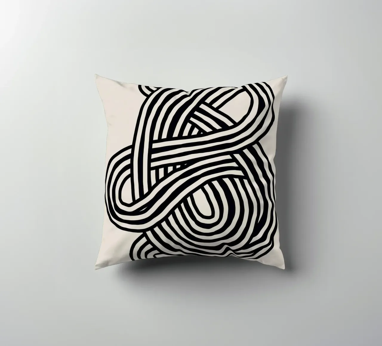 Line art forma organica in nero cuscino da Little Dean