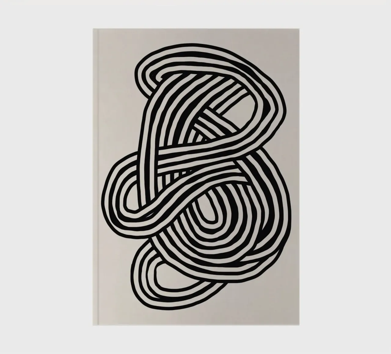 Line art organic shape in black notebook by Little Dean