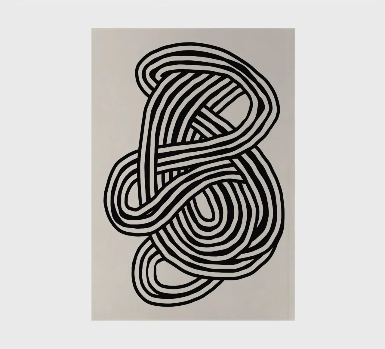 Line art organic shape in black notebook by Little Dean