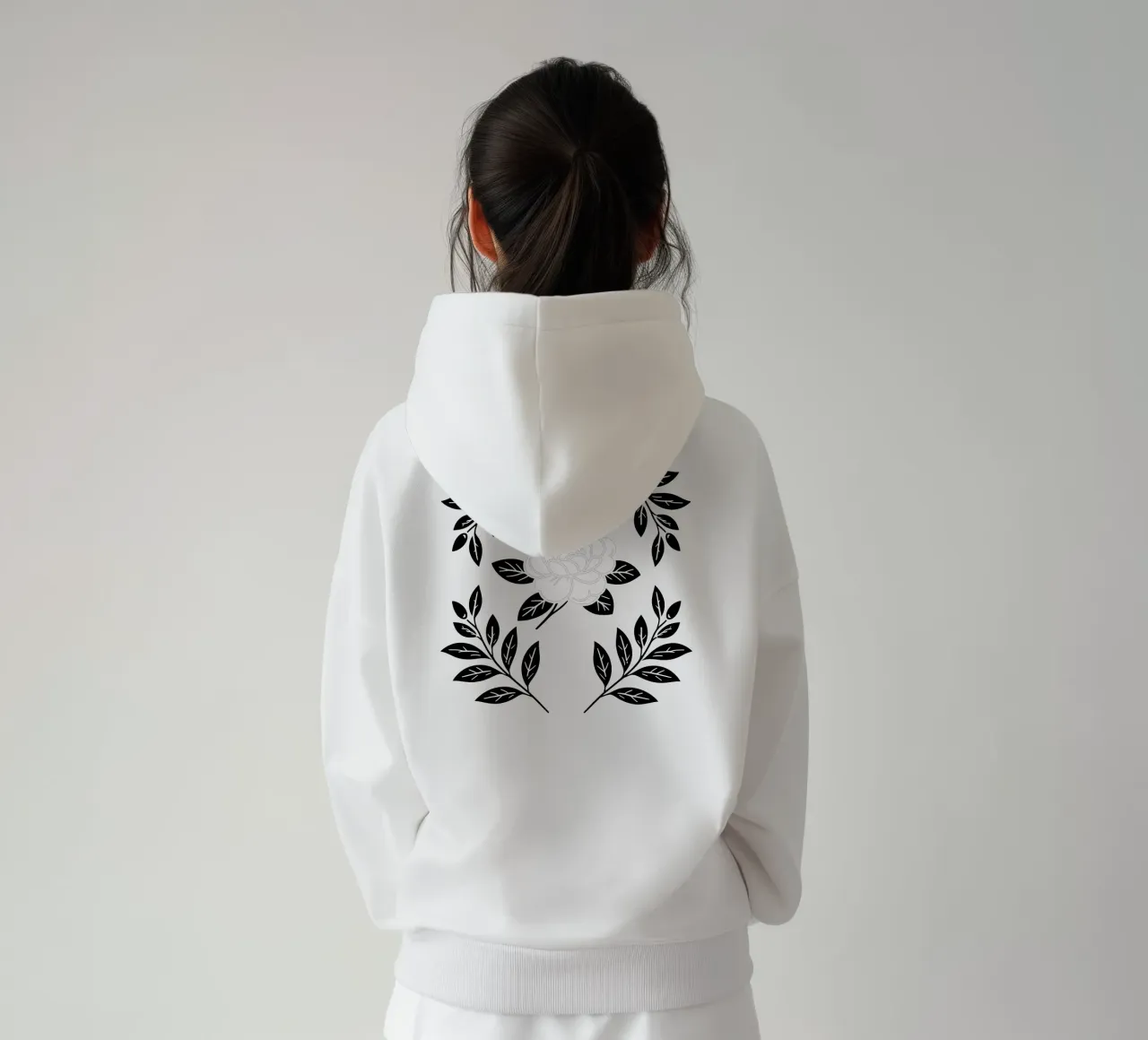 Damasco Camelia in bianco e nero felpa con cappuccio da SilverPegasus