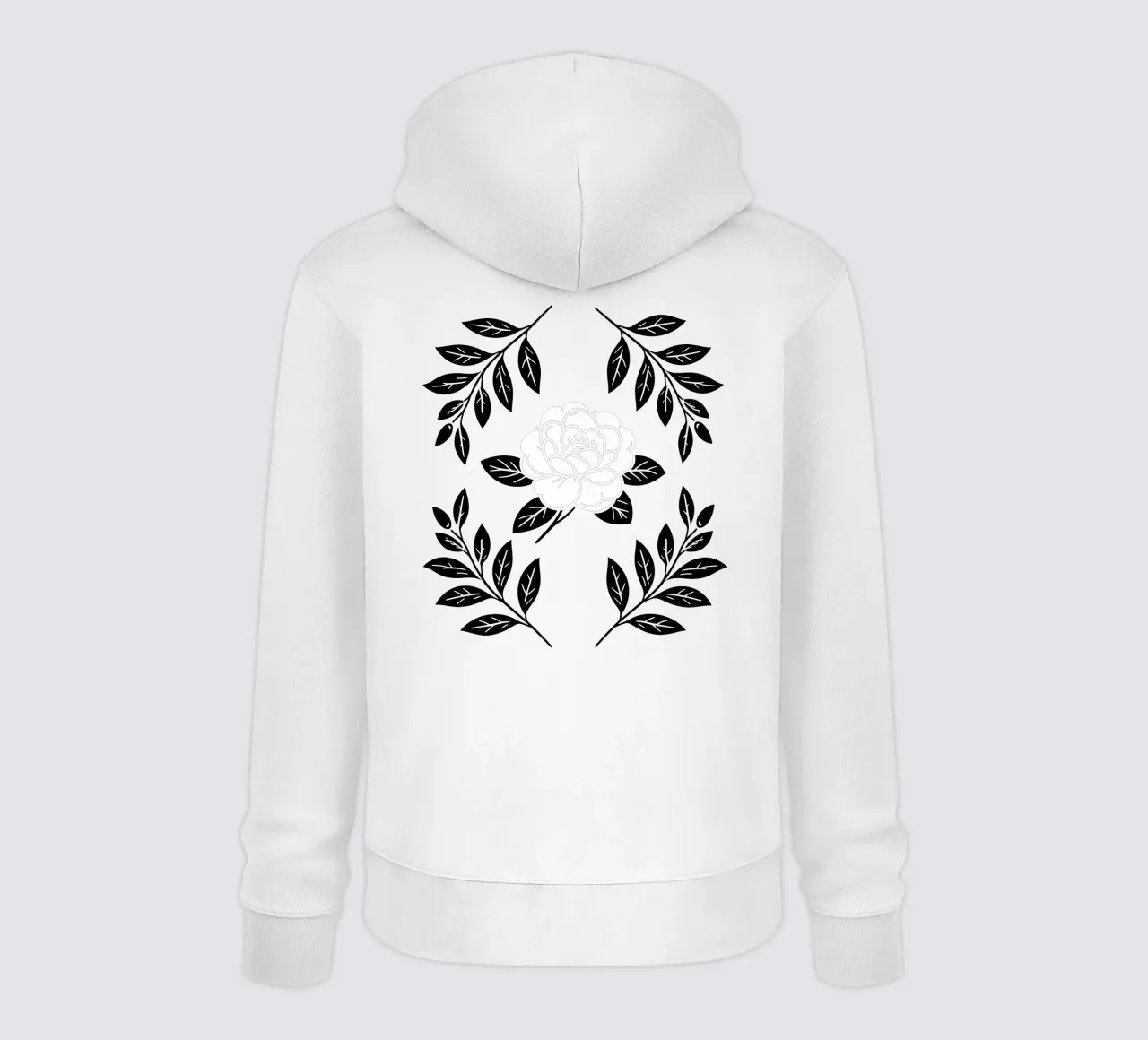 Damasco Camelia in bianco e nero felpa con cappuccio da SilverPegasus