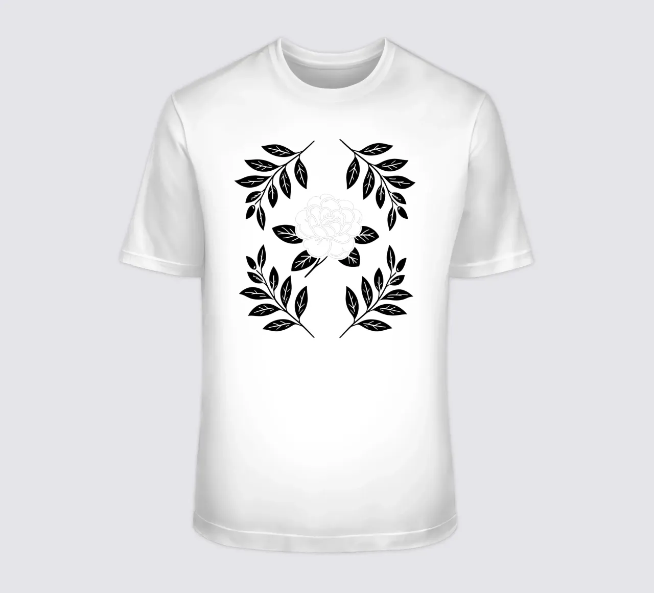 Damasco Camelia in bianco e nero t-shirt da SilverPegasus