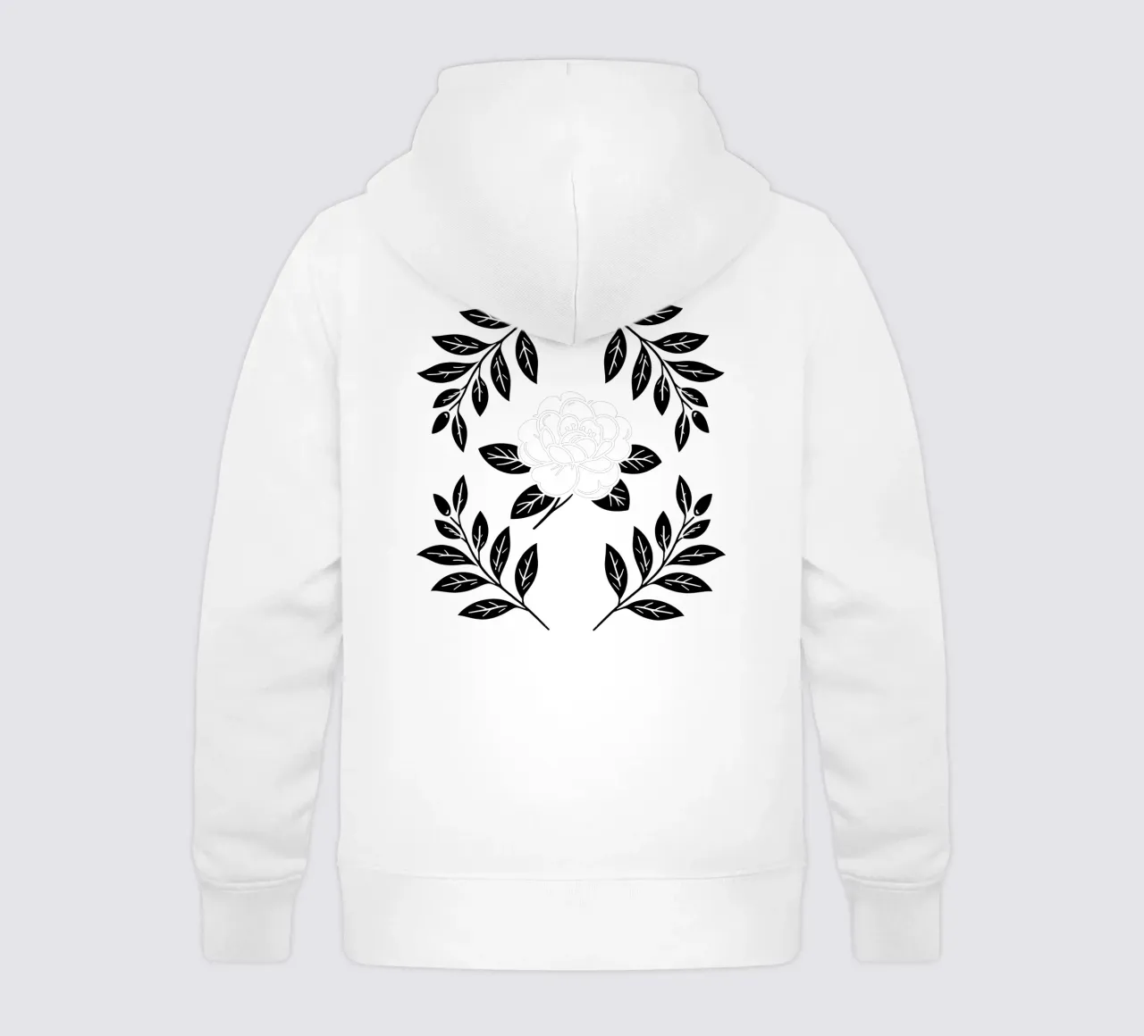 Damasco Camelia in bianco e nero felpa bambino con cappuccio da SilverPegasus