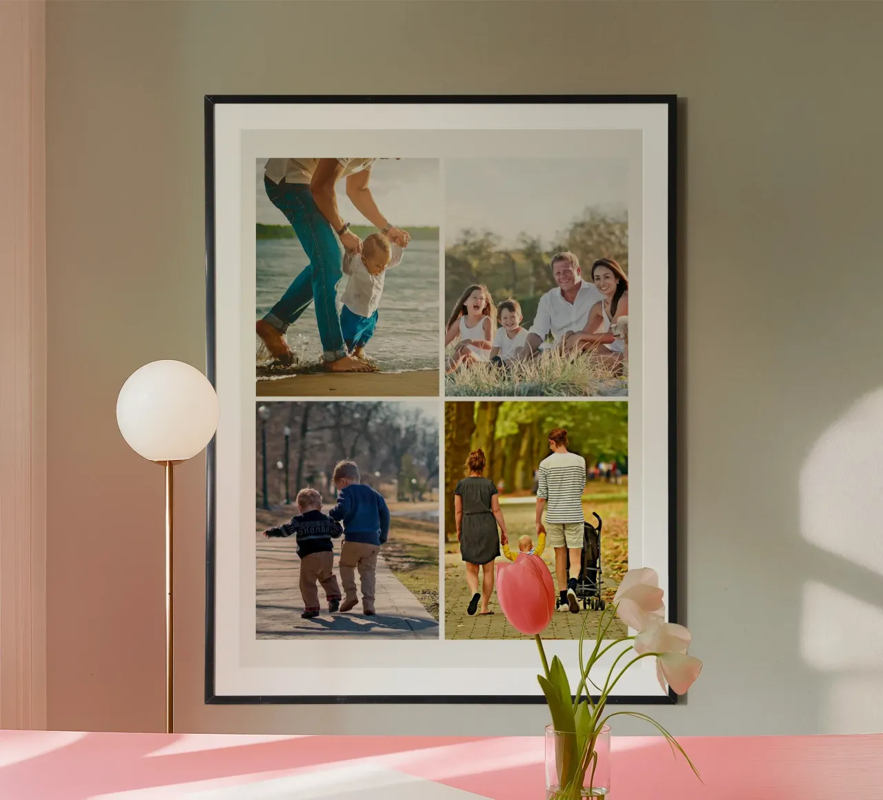 Custom 4 Photo Collage poster avec cadre en plastique de Paigaam Studio