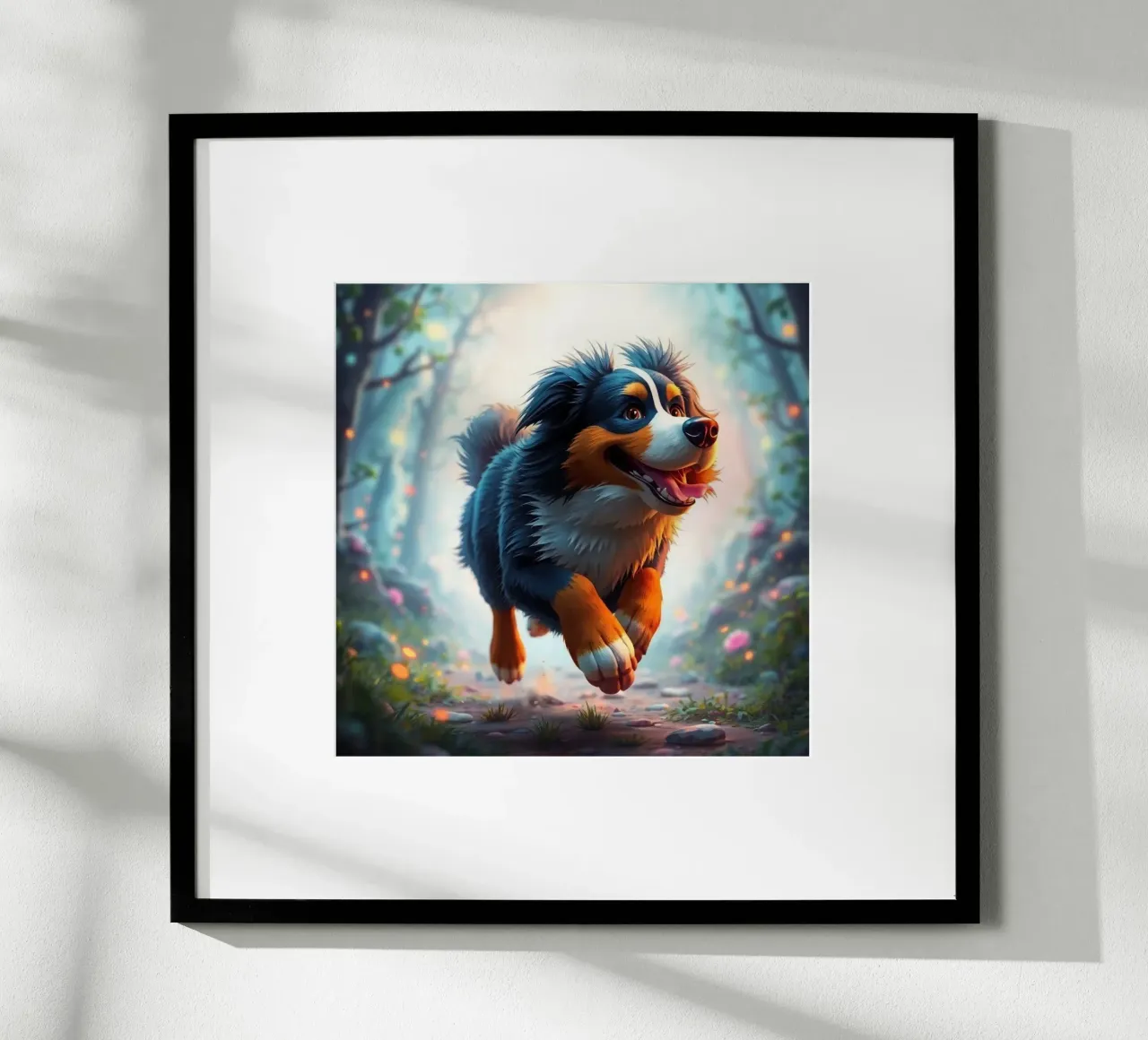 Bellissimo cane da montagna bernese #24 poster con telaio in legno da Yumis.Beargang.and.Me