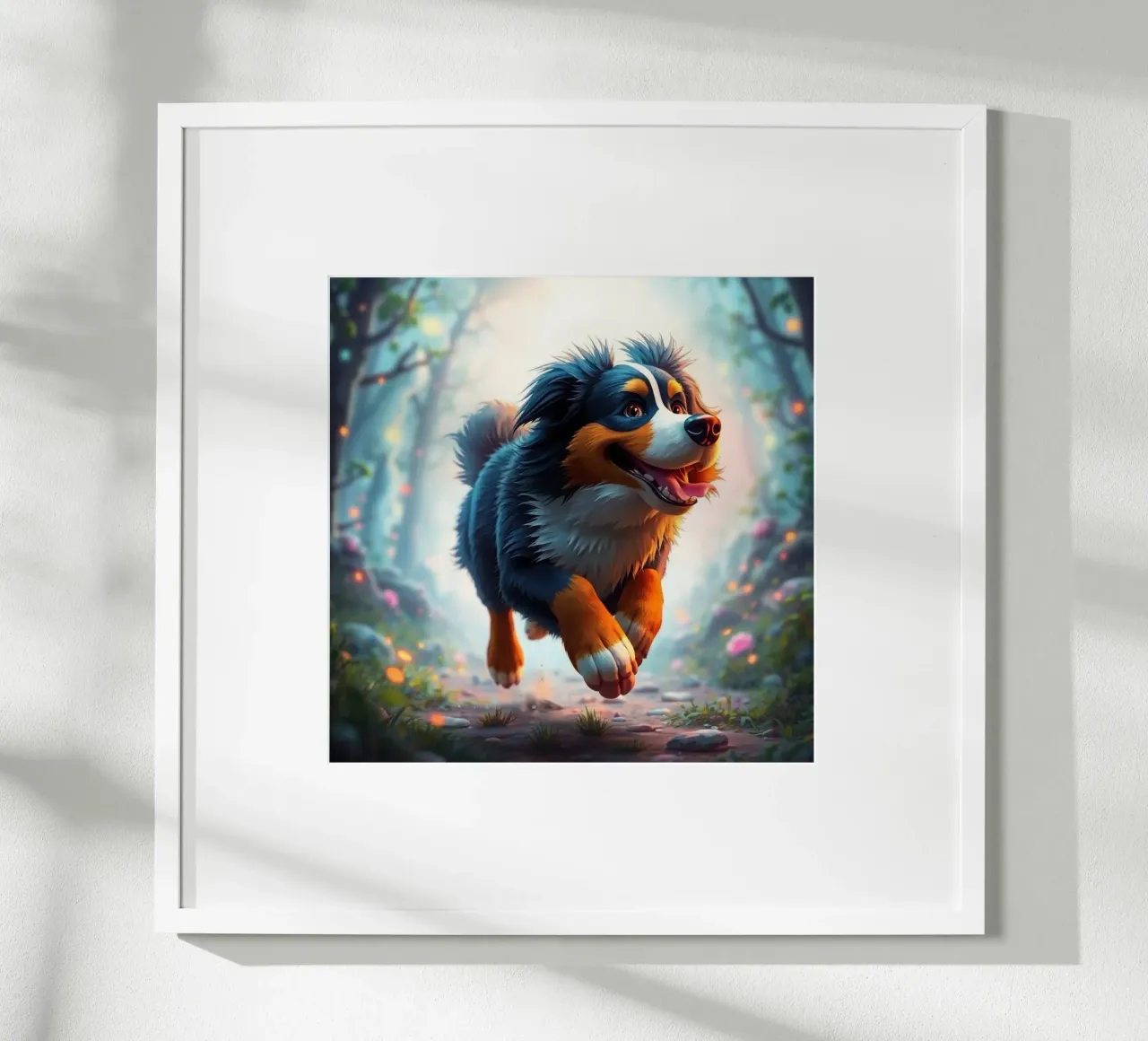 Bellissimo cane da montagna bernese #24 poster con telaio in legno da Yumis.Beargang.and.Me