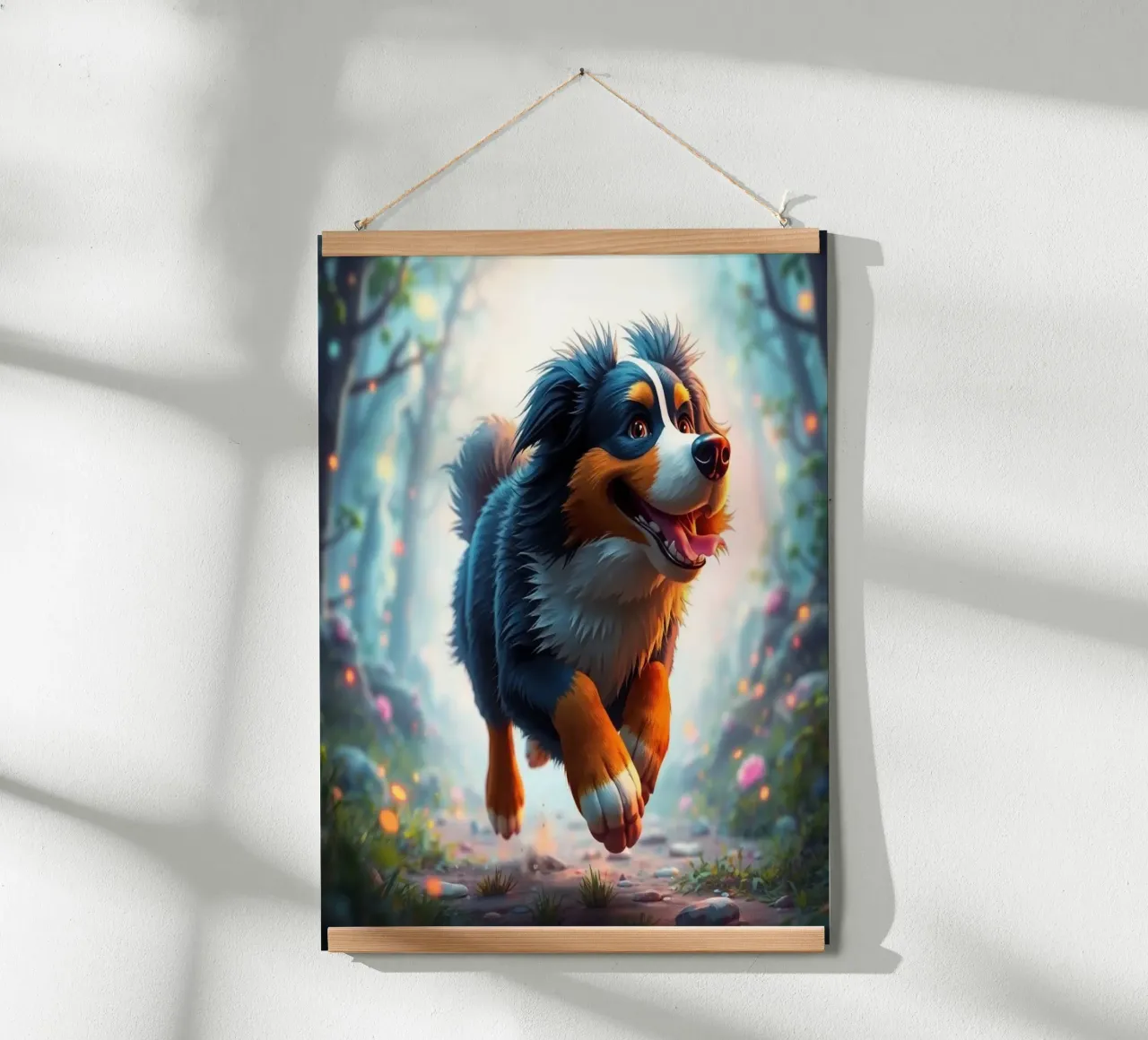 Bellissimo cane da montagna bernese #24 poster con telaio in legno da Yumis.Beargang.and.Me