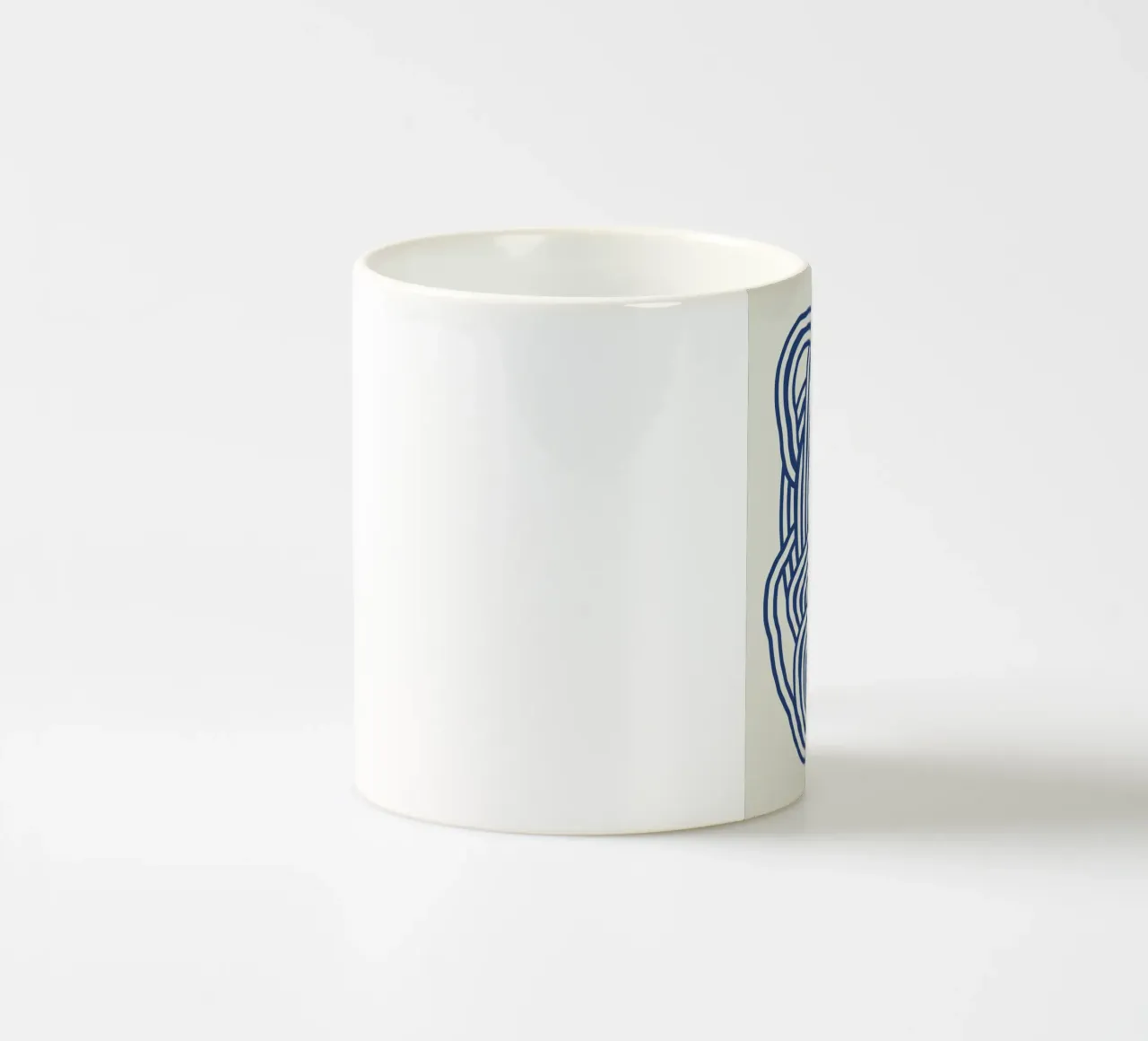 Line art forma organica in blu 03 tazza in ceramica da Little Dean