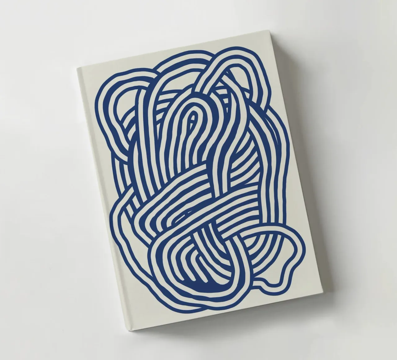 Line art organic shape in blue 03 notebook by Little Dean