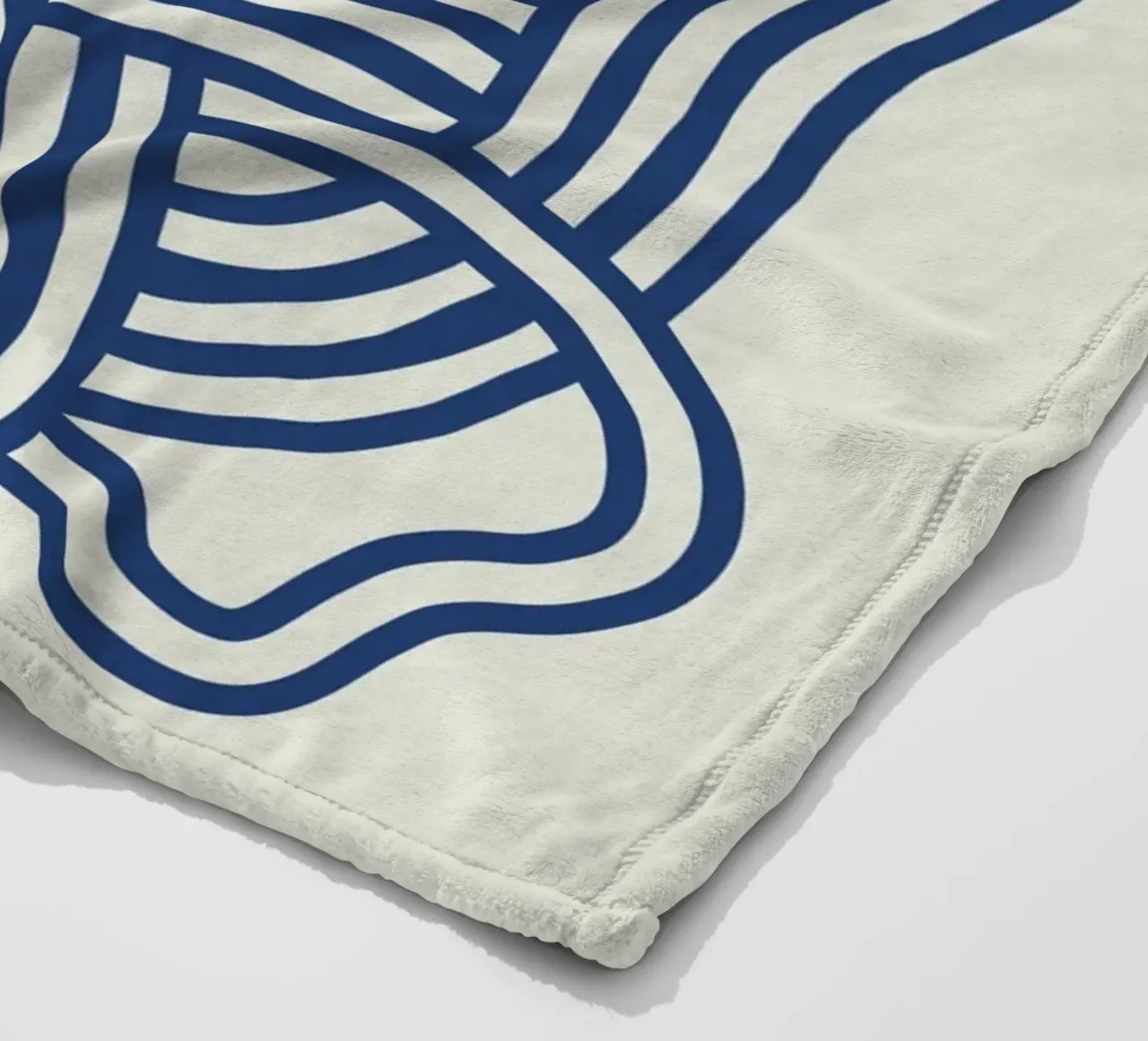 Line art forma organica in blu 03 coperta in pile da Little Dean