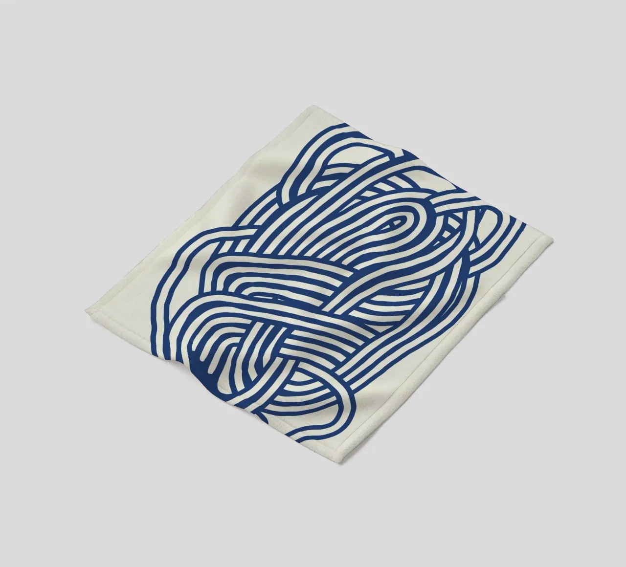 Line art forma organica in blu 03 coperta in pile da Little Dean