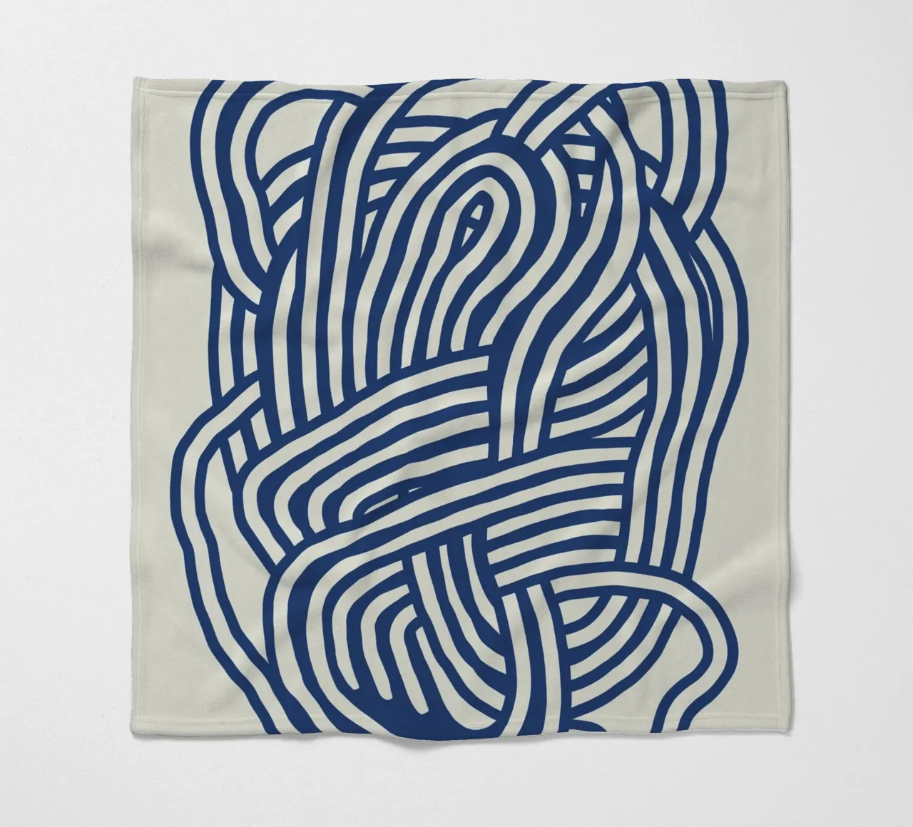 Line art forma organica in blu 03 coperta in pile da Little Dean