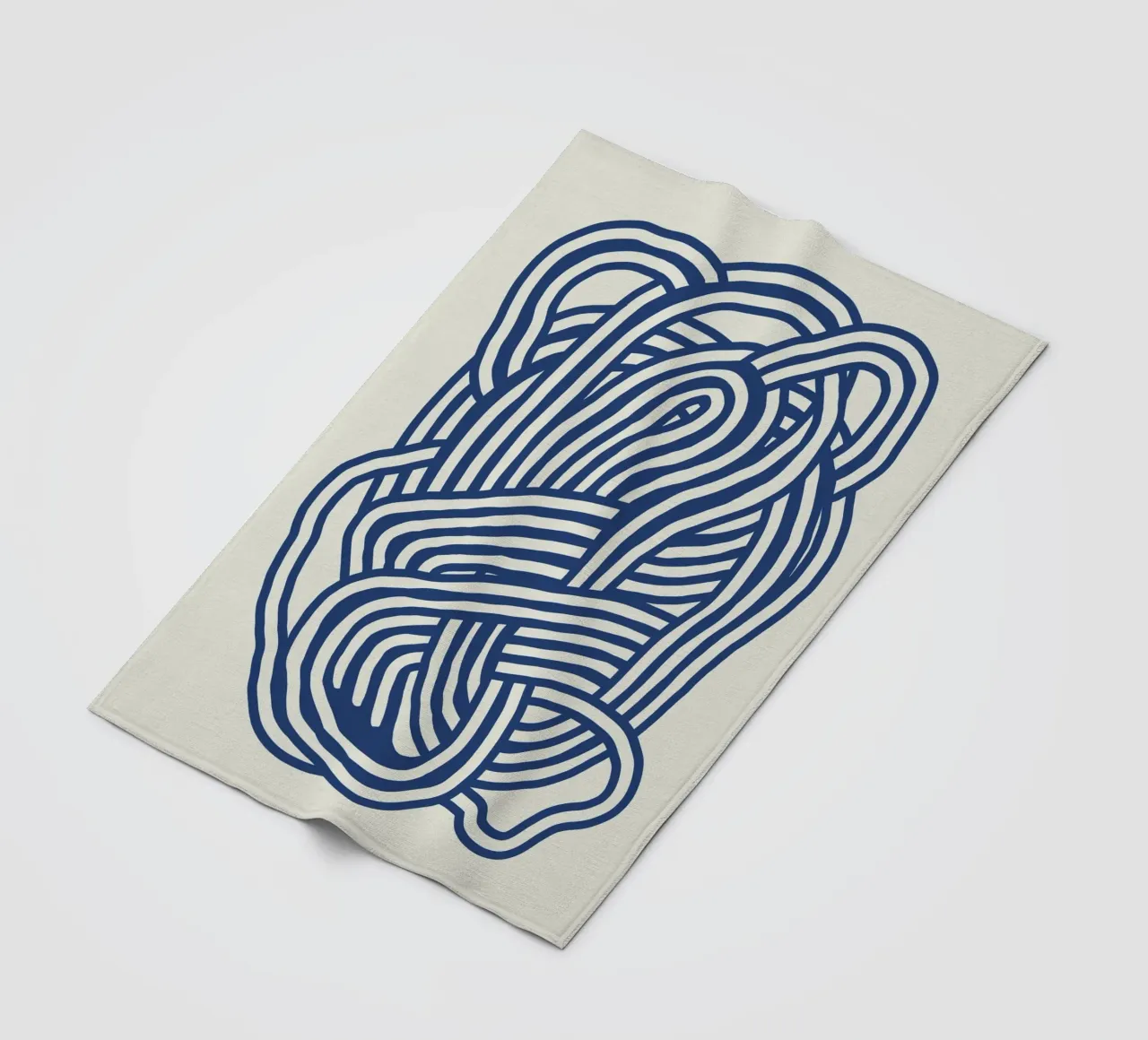 Line art forma organica in blu 03 coperta in pile da Little Dean