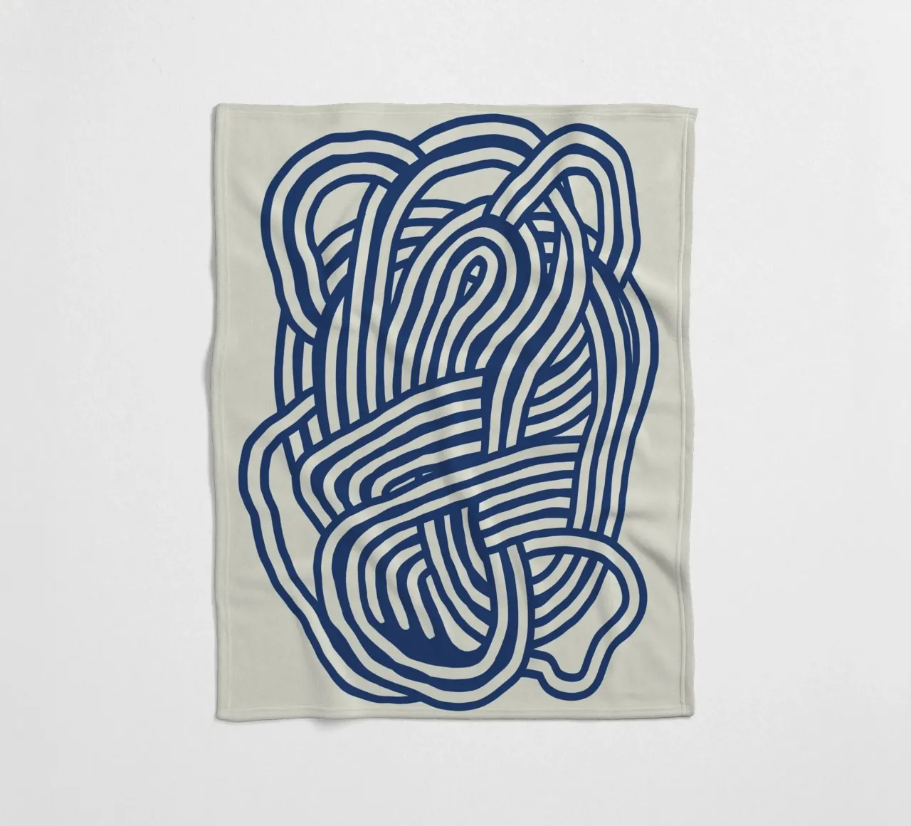 Line art forma organica in blu 03 coperta in pile da Little Dean