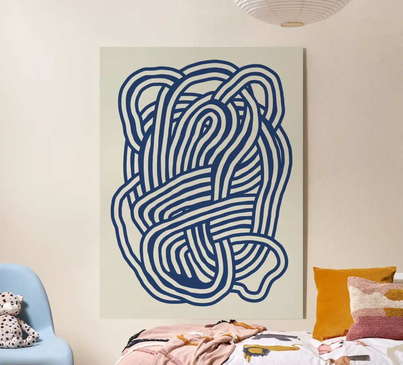 Line art forma organica in blu 03 plexiglass da Little Dean