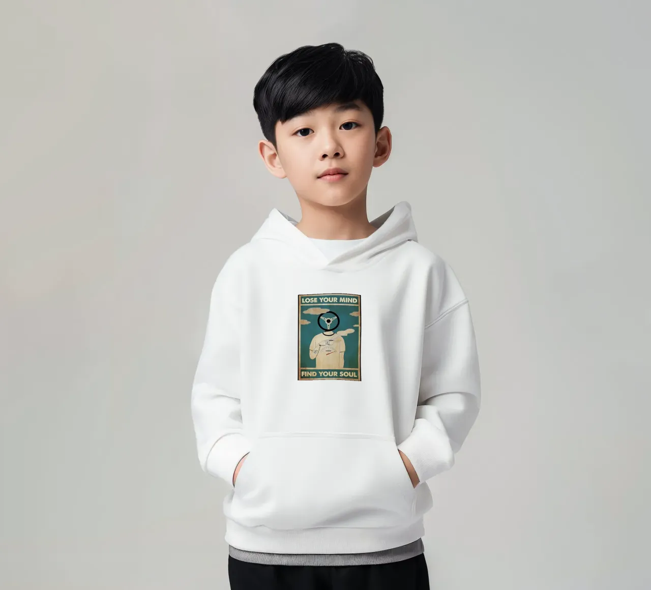 Conductor, conducción de automóviles - Pierde la cabeza, encuentra tu alma sudadera con capucha para niño de Aaronshop