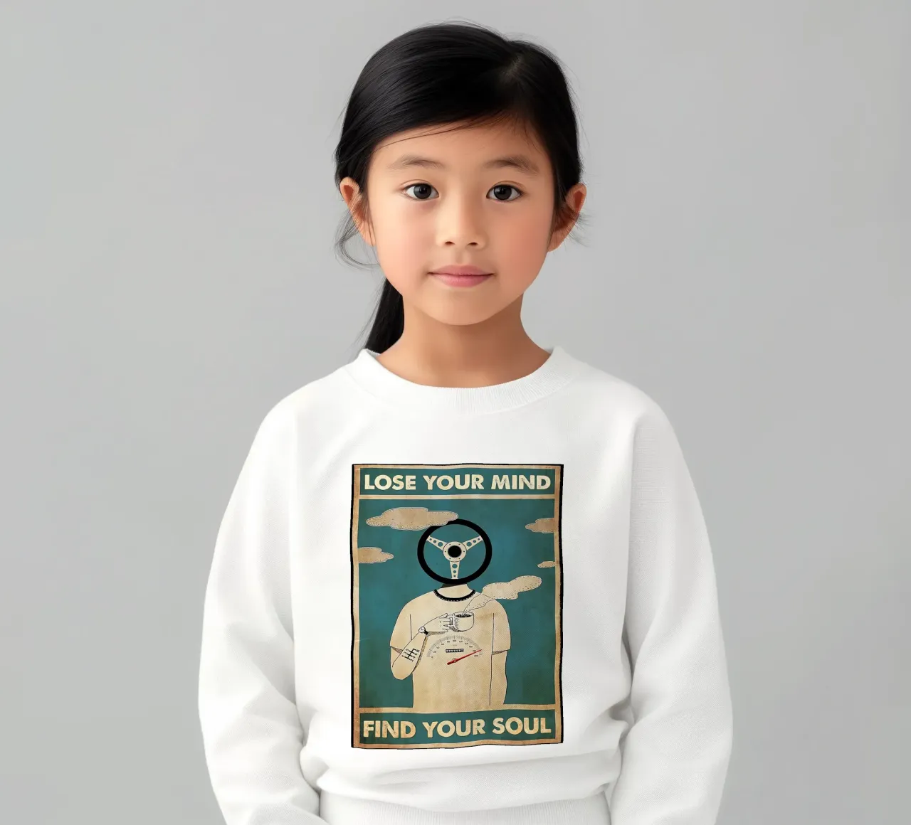 Conductor, conducción de automóviles - Pierde la cabeza, encuentra tu alma sudadera para niño de Aaronshop