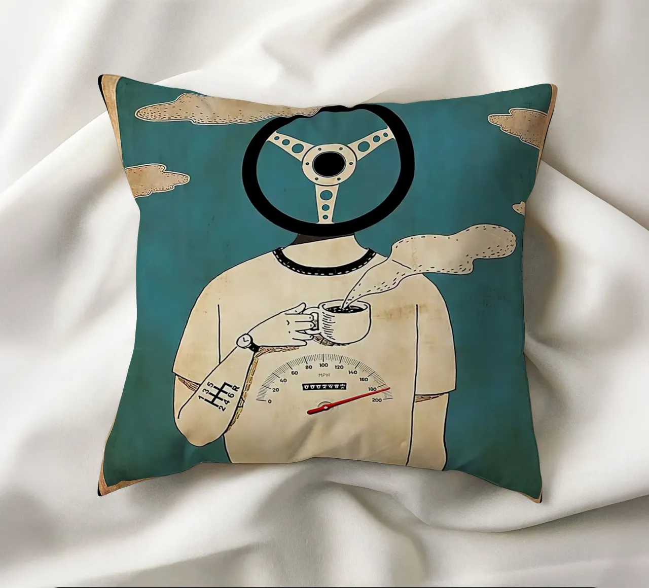 Driver, Car Driving – Lose Your Mind, Find Your Soul decorative cushion by Aaronshop