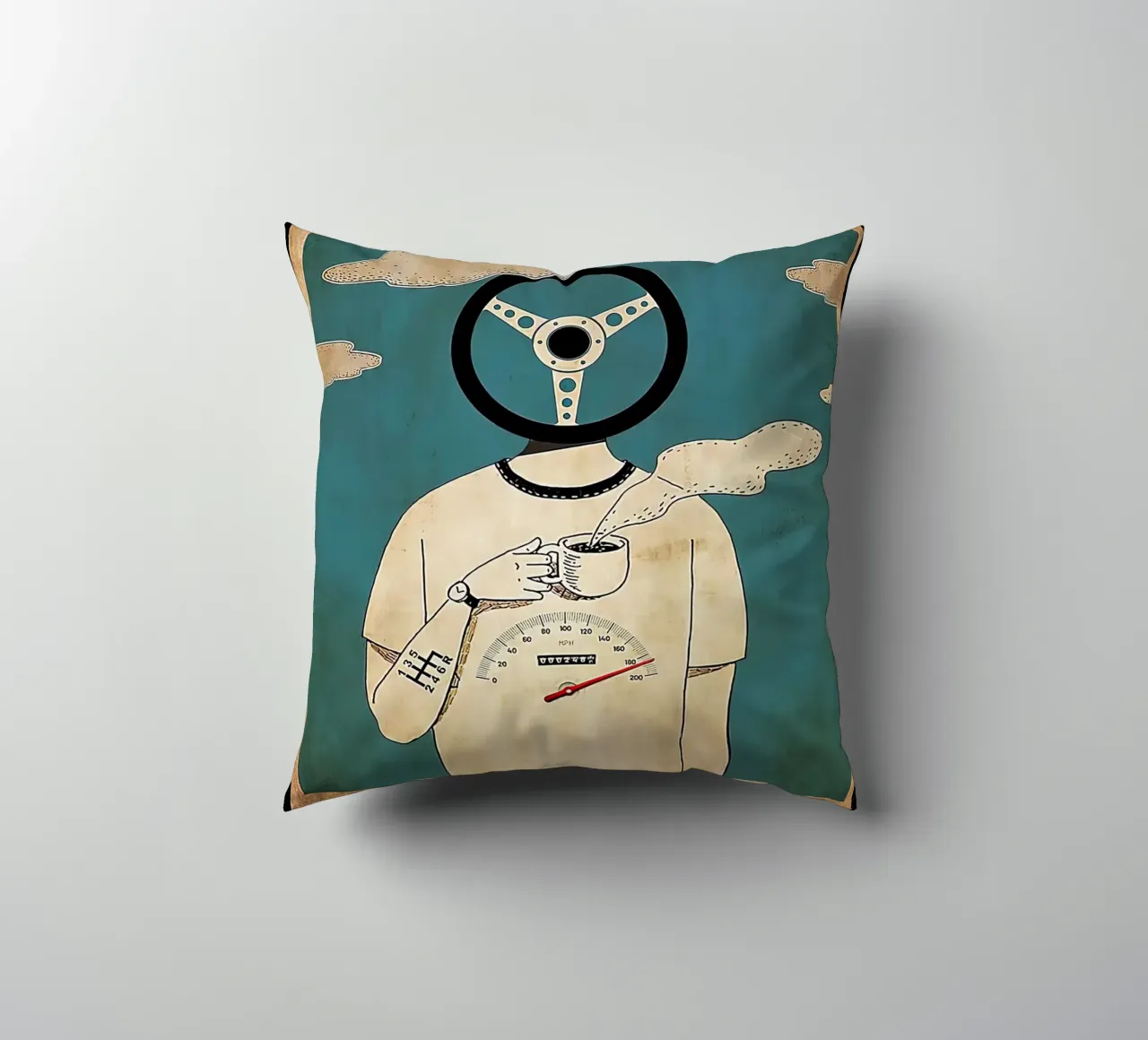Driver, Car Driving – Lose Your Mind, Find Your Soul decorative cushion by Aaronshop