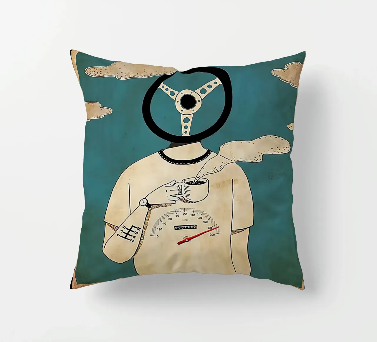 Driver, Car Driving – Lose Your Mind, Find Your Soul decorative cushion by Aaronshop