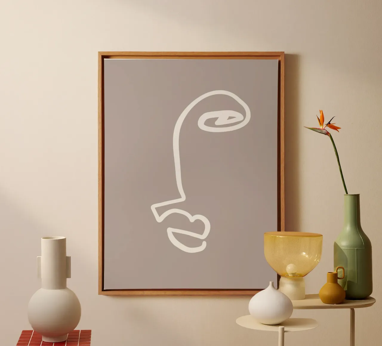 Simple Faces No 02 Leinwand mit Schattenfugenrahmen von treechild