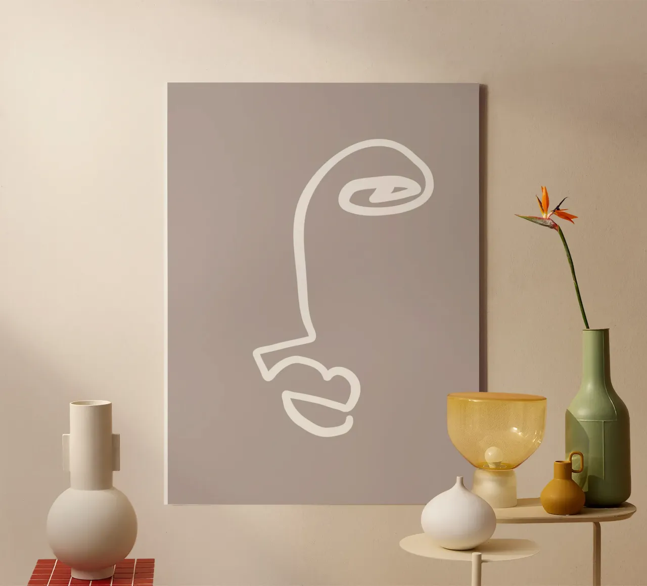 Simple Faces No 02 Leinwand mit Schattenfugenrahmen von treechild