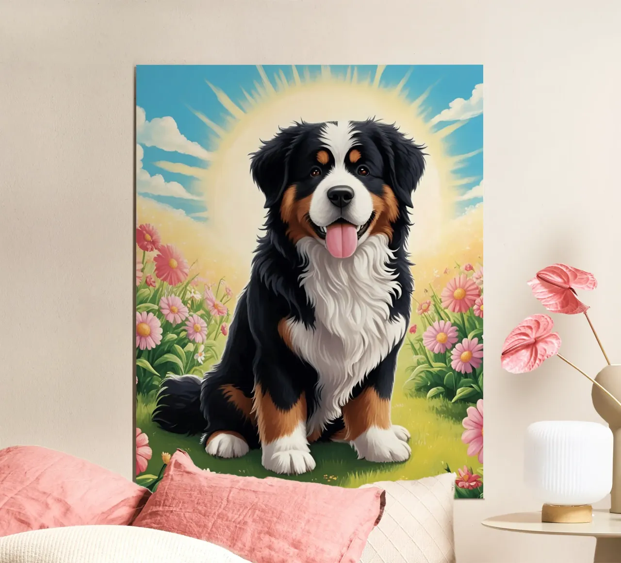 Bellissimo cane da montagna bernese #27 poster con telaio in alluminio da Yumis.Beargang.and.Me